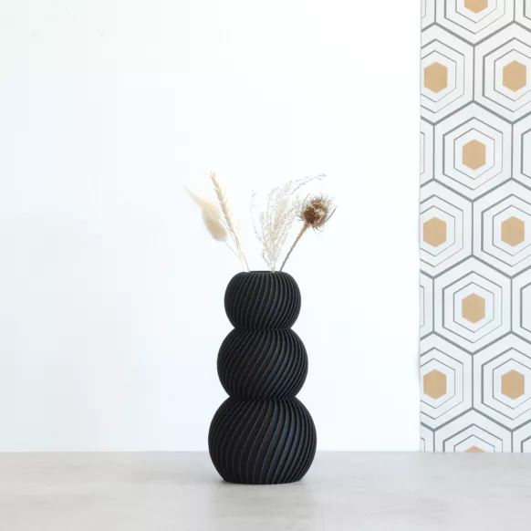 Vase Flamant Twist noir