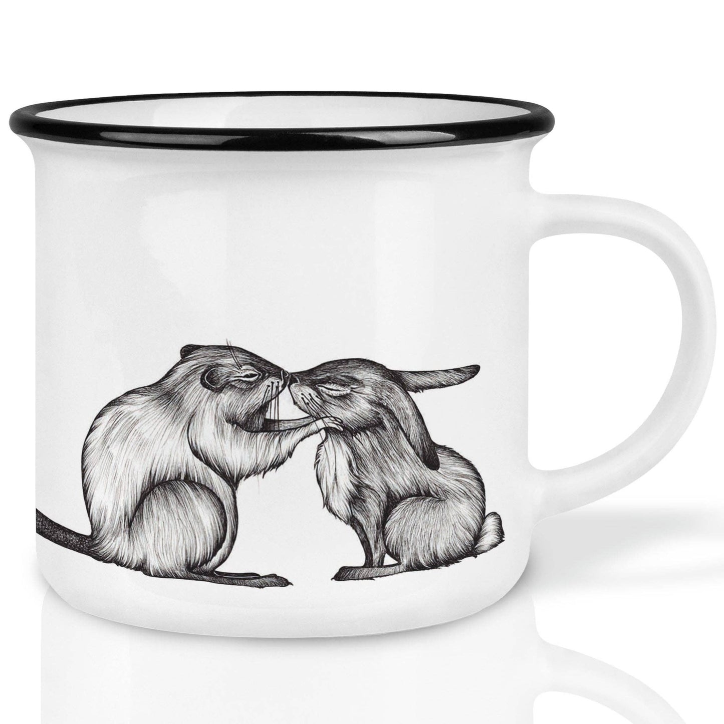 LIGARTI - Mug en céramique — lapin et castor