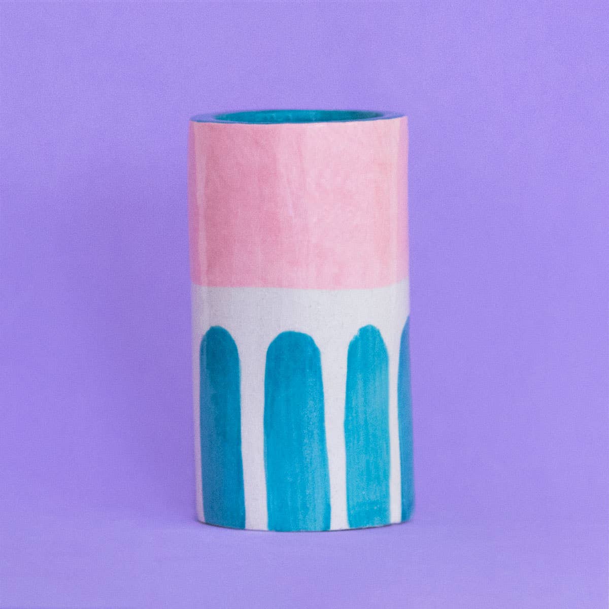 Ana Seixas - Fille à rayures bleu sarcelle /vase en céramique